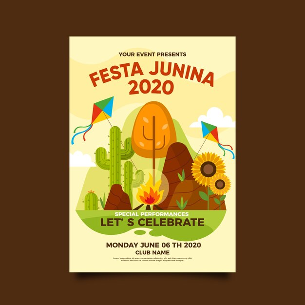 Festa junina poster template