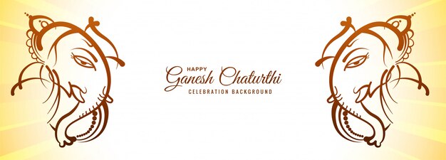 Festival banner for happy ganesh chaturthi banner background