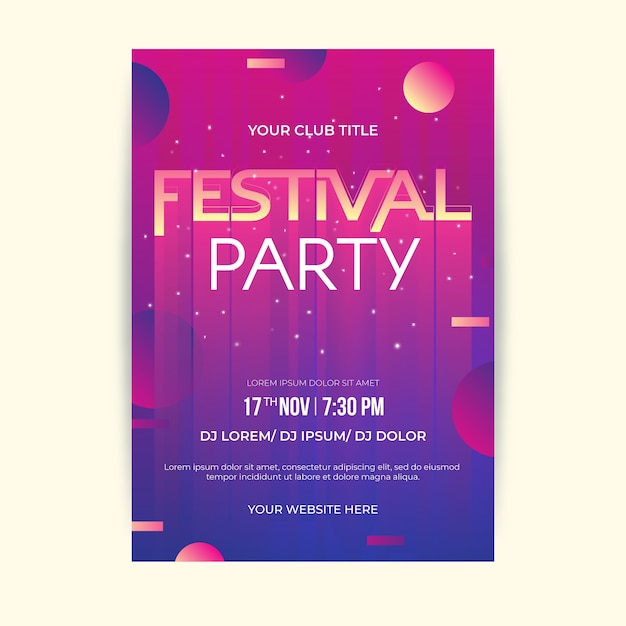 Festival design flyer template