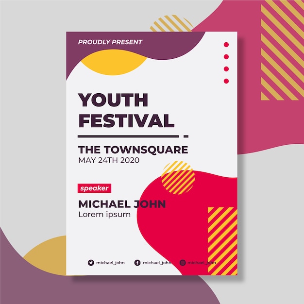 Festival design poster template concept