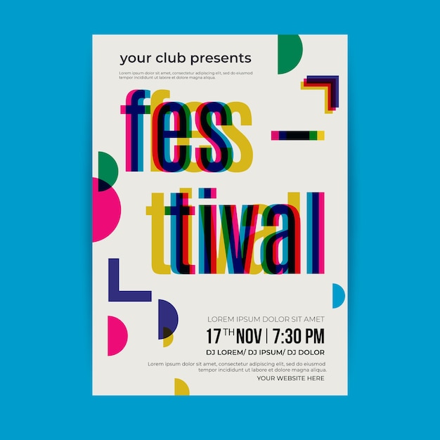 Festival design poster template