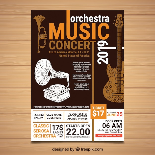 Festival poster with instruments