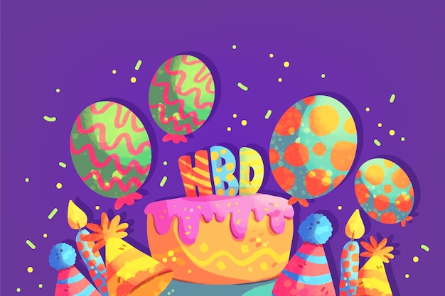 Free Vector festive birthday wallpaper