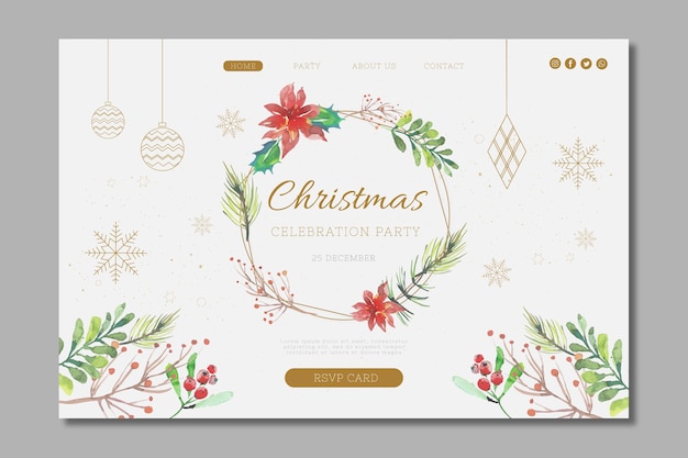 Festive christmas landing page template