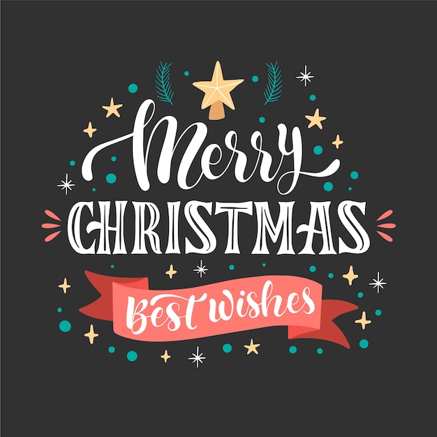 Free Vector festive christmas message lettering