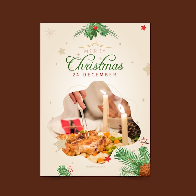 Free Vector festive christmas poster template