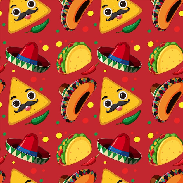 Free Vector festive mexican food pattern