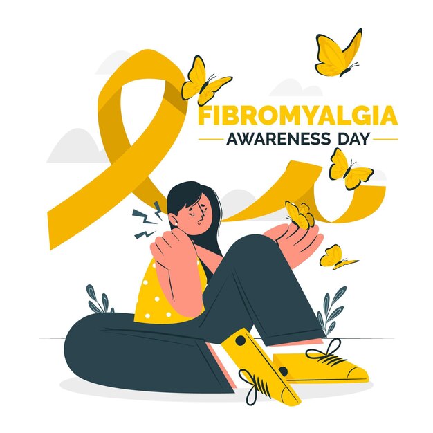 Fibromyalgia awareness day concept illustration