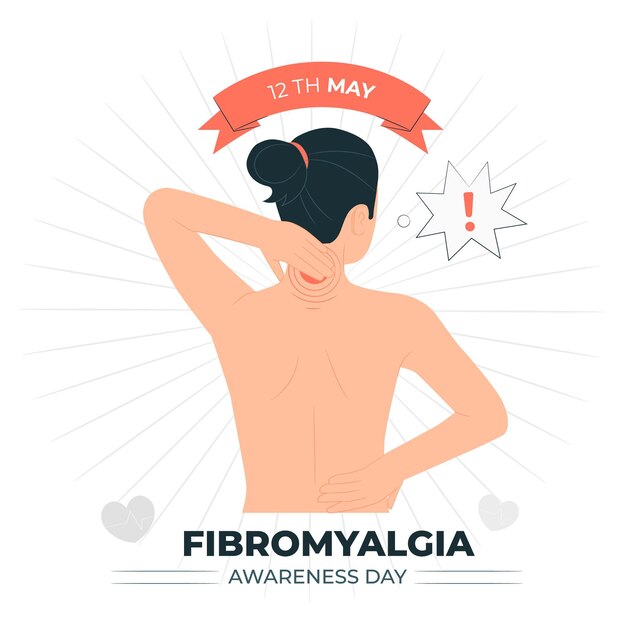 Fibromyalgia awareness day concept illustration