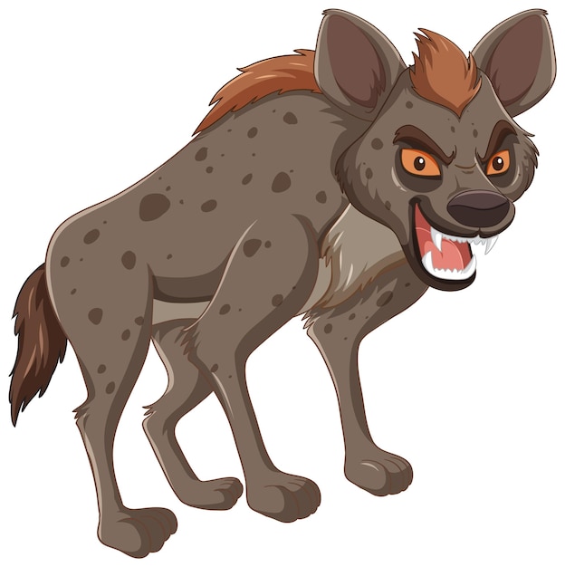 Fierce Cartoon Hyena on Prowl