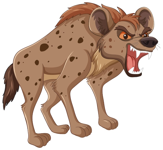 Free Vector fierce spotted hyena illustration