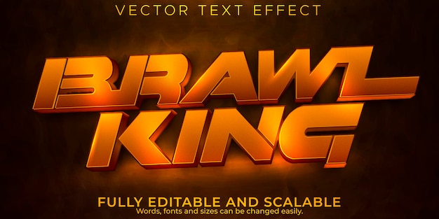 Fight gaming text effect, editable brawl and boxing text style