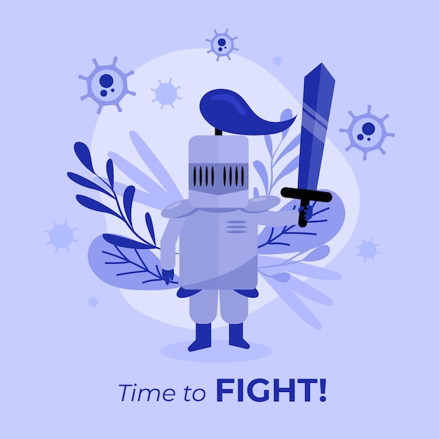 Free Vector fight the virus concept with costume