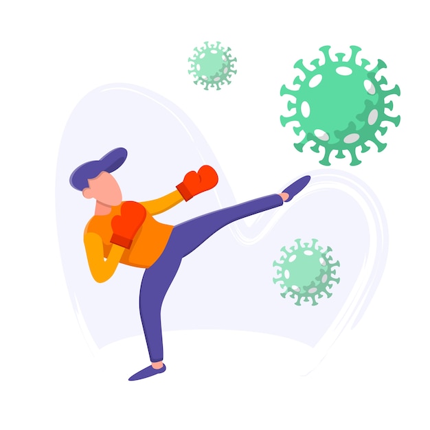 Free Vector fight the virus concept