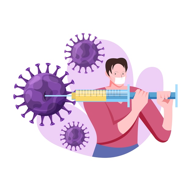 Free Vector fight the virus illustration concept