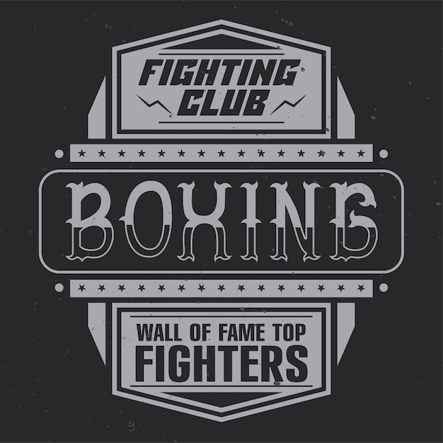 Free Vector fighting club, boxing, vintage design with calligraphic composition.