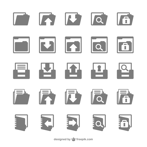 Files flat icons pack