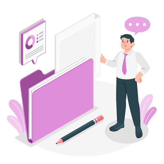 Free Vector files management concept illustration