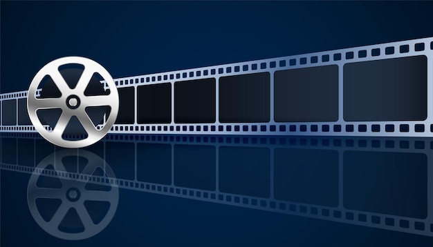 Free Vector film strp 3d background with roll projector