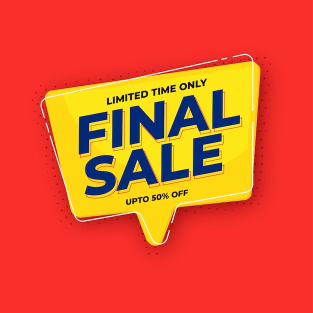 Final sale and discount promotion banner template vector illustration