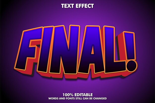 Final sticker text effect Dark purple editable text