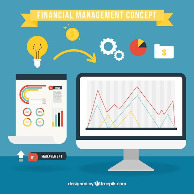 Free Vector finanacial management concept wit modern style