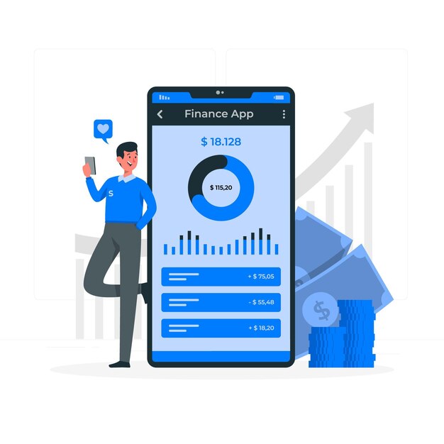 Finance app concept illustration