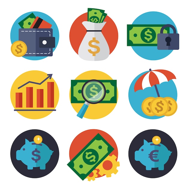 Free Vector finance icons collection