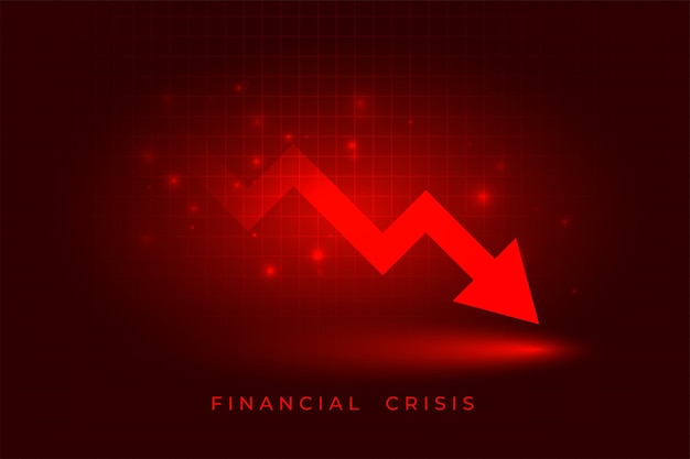 Free vector finance stock market downfall red arrow crisis background