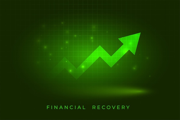 Free Vector finance stock market upward green arrow growth background