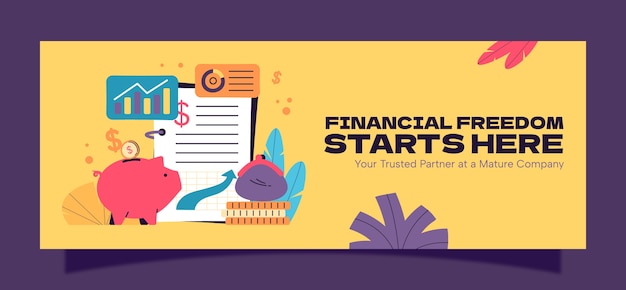 Finances concept  facebook cover  template