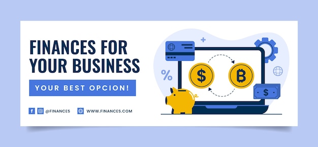 Free Vector finances concept  facebook cover  template