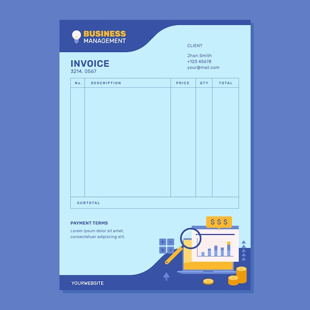 Free Vector financial accounting invoice template