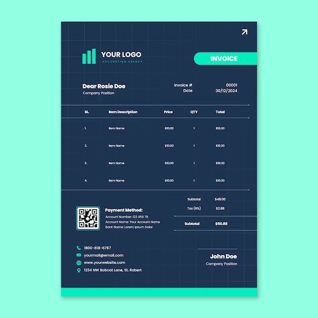 Free Vector financial accounting invoice template