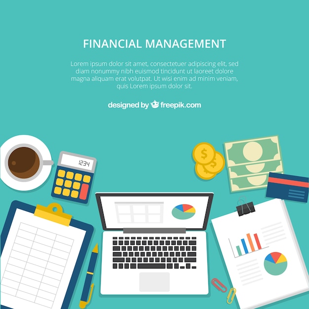 Free Vector financial concept with professional desk