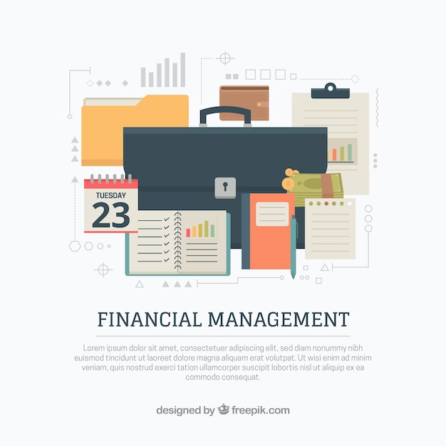 Free Vector financial management with briefcase