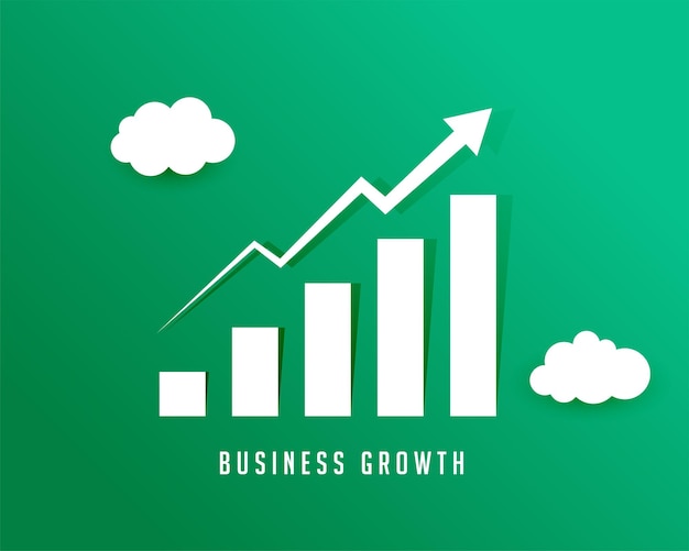 Financial share market graph background with upward growth arrow