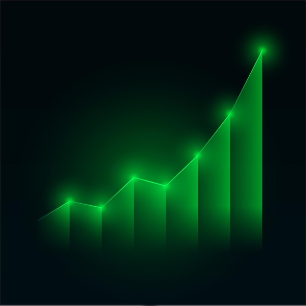 Free Vector financial stock market statics graph with upward growth