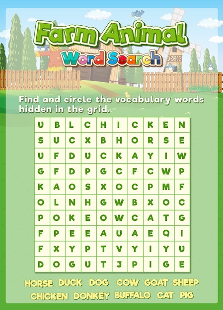 Find Hidden Words English Word Search Puzzle Game