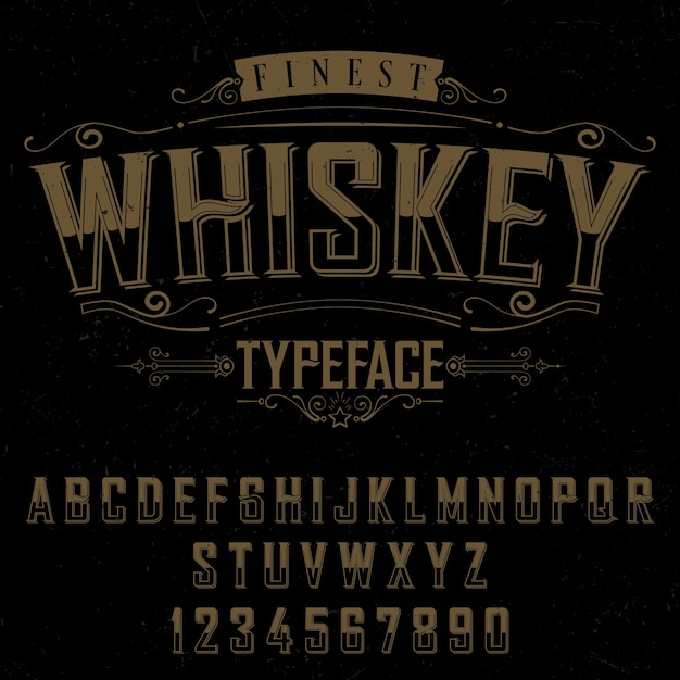 Free Vector finest whiskey typeface poster