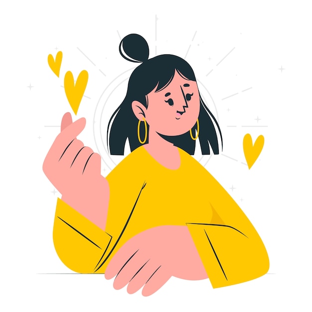 Finger heart concept illustration