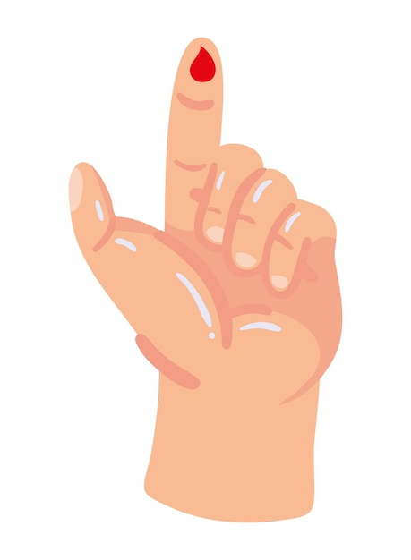 finger with blood drop