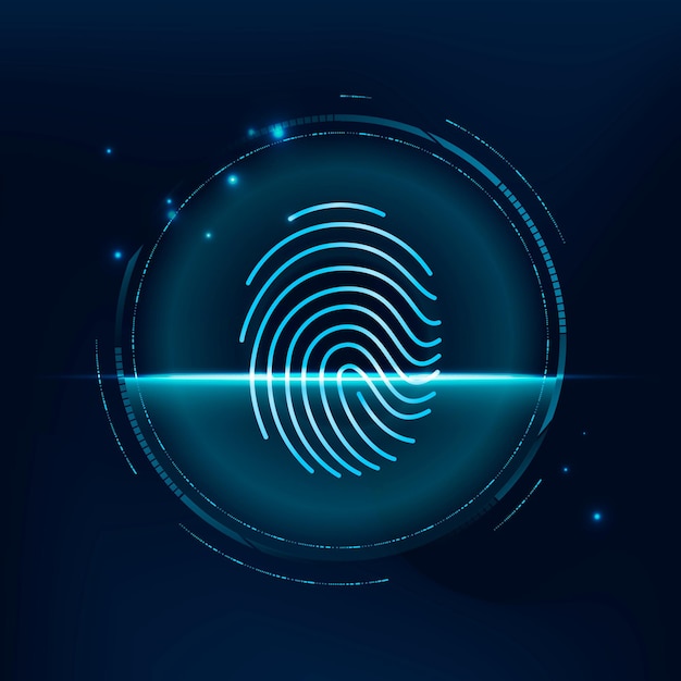 Free Vector fingerprint biometric scan vector cyber security technology