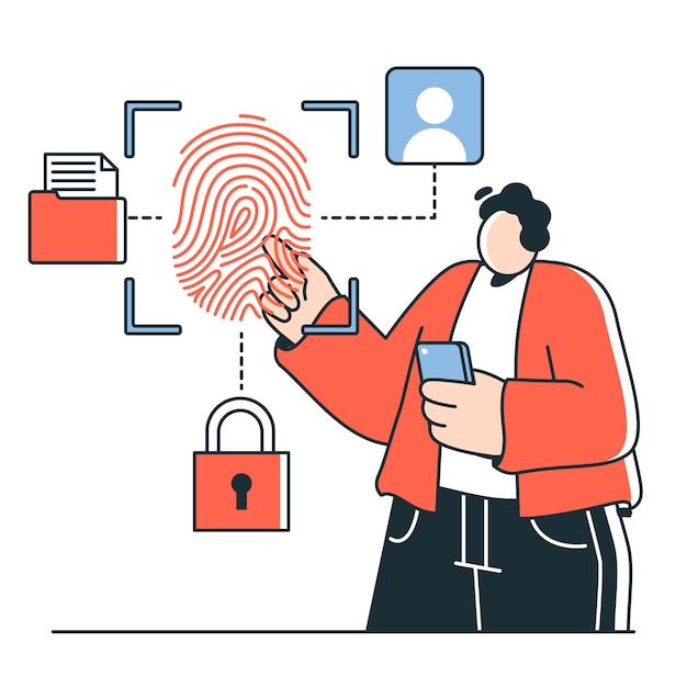 Free vector fingerprint concept illustration