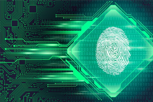 Fingerprint neon background