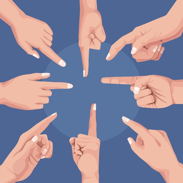 Free Vector fingers point hands around