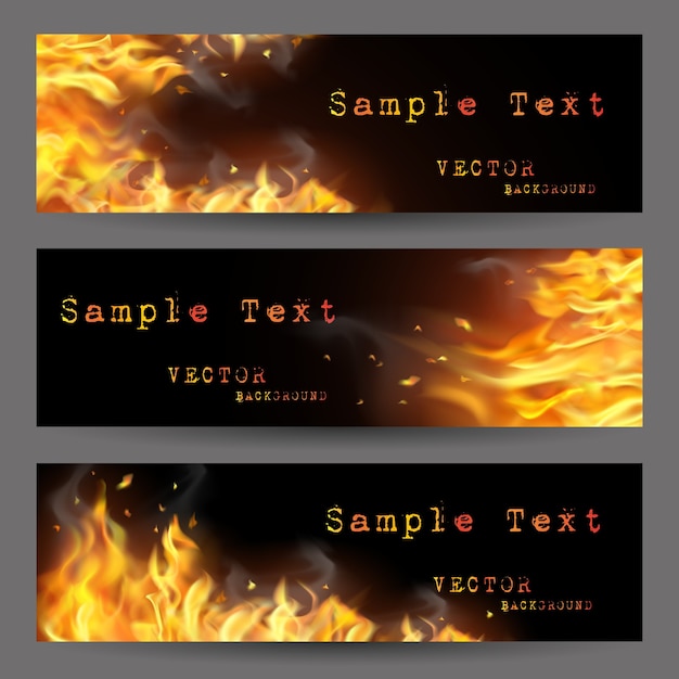 Fire Flame Banners Set