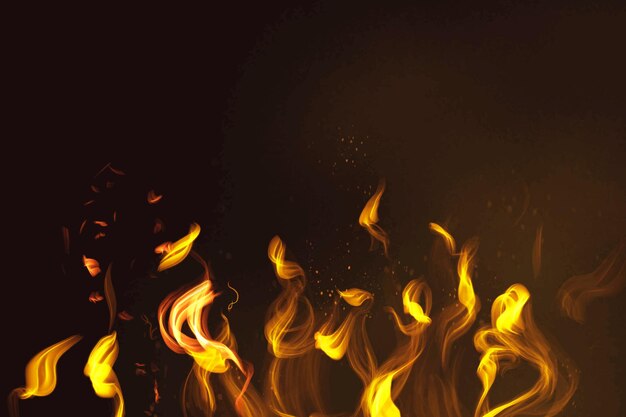 Free Vector fire flame element vector in black background