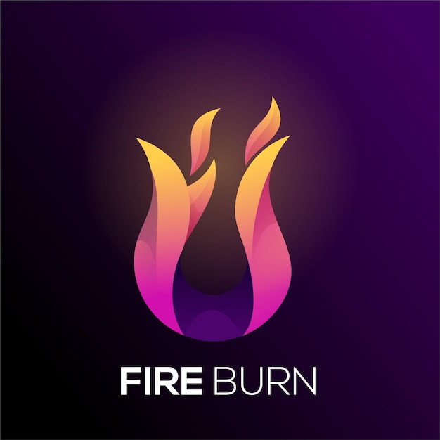 Fire gradient colorful logo