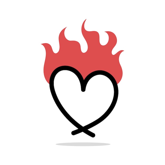 Free Vector fire heart basic style